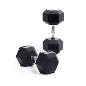 Body Power 25Kg Rubber Hex Dumbbells (x2)