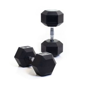 Body Power 27.5Kg Rubber Hex Dumbbells (x2)