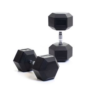 Body Power 32.5Kg Rubber Hex Dumbbells (x2)