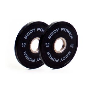 Body Power 2.5Kg Solid Rubber Olympic Weight Plates (x2)
