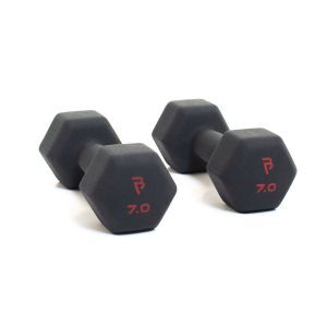 Body Power 7Kg Neoprene Hex Dumbbells (x2)