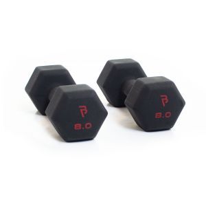 Body Power 8Kg Neoprene Hex Dumbbells (x2)