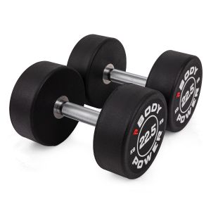 Body Power 22.5kg Pro Round Rubber Dumbbells (x2)