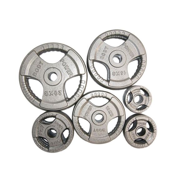 Body Power 125Kg Tri-Grip Olympic Weight Plate Set