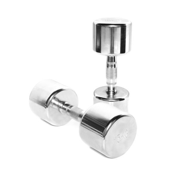 Body Power 15Kg Ergo Chrome Dumbbells (x2)