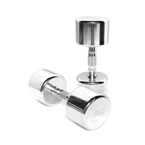 Body Power 17.5Kg Ergo Chrome Dumbbells (x2)
