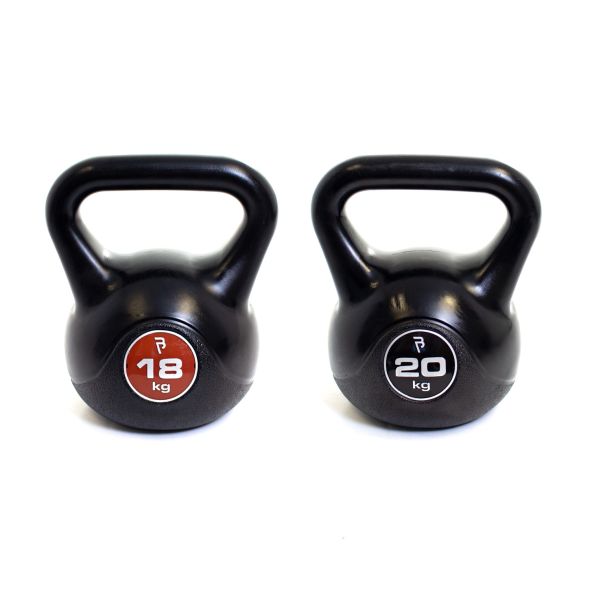 Body Power Vinyl Kettlebell Set - 18kg and 20kg