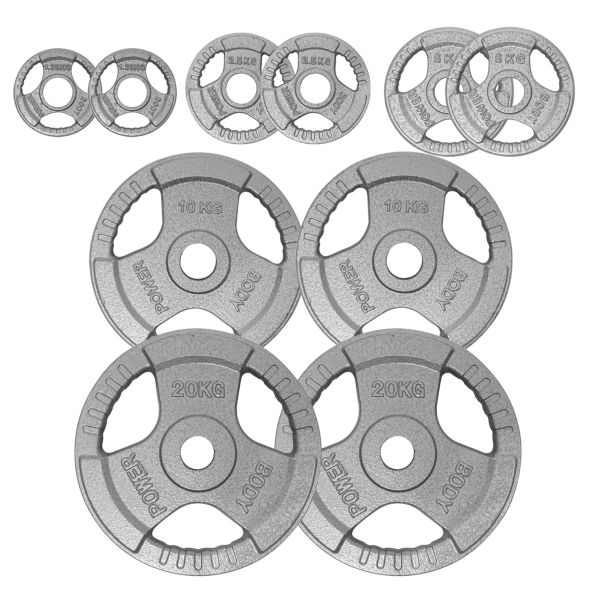 Body Power 77.5Kg Tri Grip Olympic Weight Plate Set