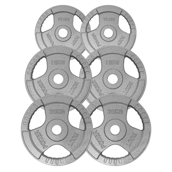 Body Power 90Kg Tri Grip Olympic Weight Plate Set