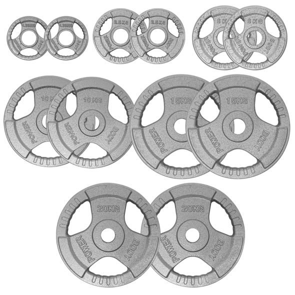 Body Power 107.5Kg Tri Grip Olympic Weight Plate Set