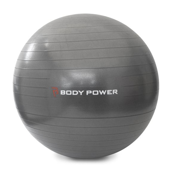 Body Power 55cm Gym Ball With Pump (300Kg Burst Resistant) Grey