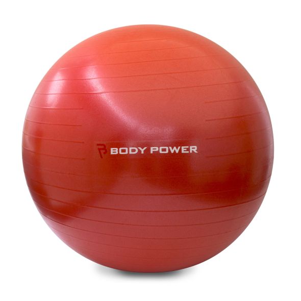 Body Power 65cm Gym Ball With Pump (300Kg Burst Resistant) Red