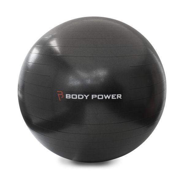 Body Power 75cm Gym Ball With Pump (300Kg Burst Resistant) Black