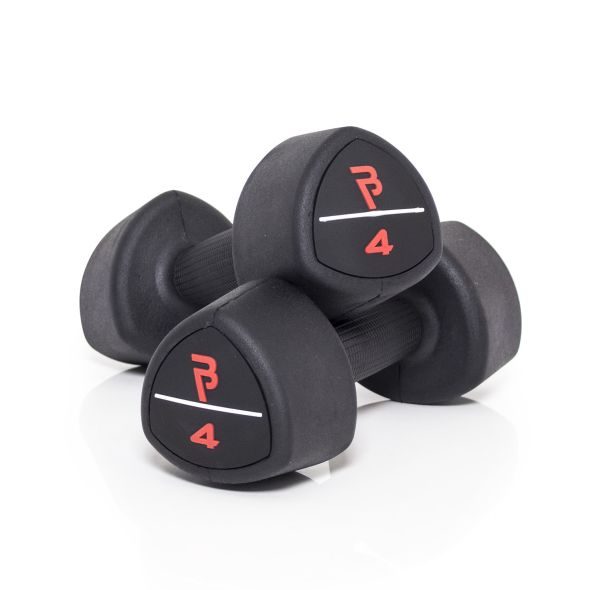 Body Power 4Kg Studio Rubber Dumbbells (x2)
