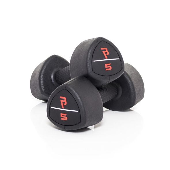 Body Power 5Kg Studio Rubber Dumbbells (x2)