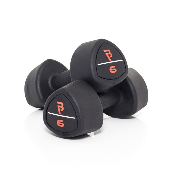 Body Power 6Kg Studio Rubber Dumbbells (x2)