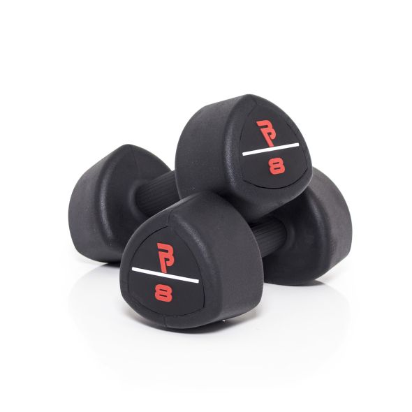 Body Power 8Kg Studio Rubber Dumbbells (x2)