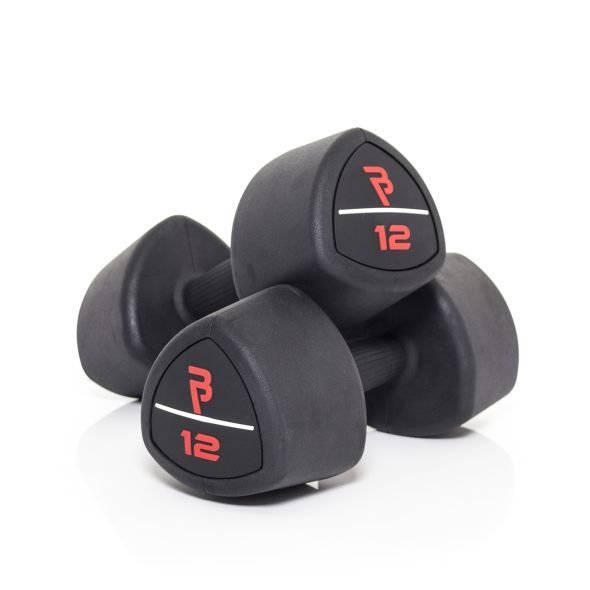 Body Power 12Kg Studio Rubber Dumbbells (x2)