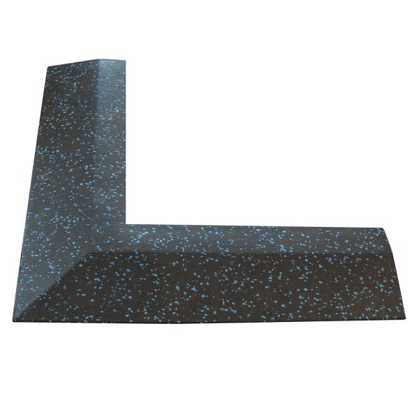 Body Power 30mm Floor Tile Corner (x1) (550mm Length x 150mm Wide) - Black with Blue Speckle