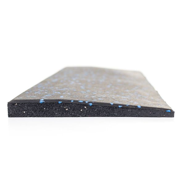Body Power 15mm Floor Tile Ramp Edge x1 - Black with Blue Speckle