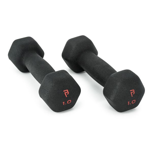 Body Power 1Kg Neoprene Hex Dumbbells (x2)