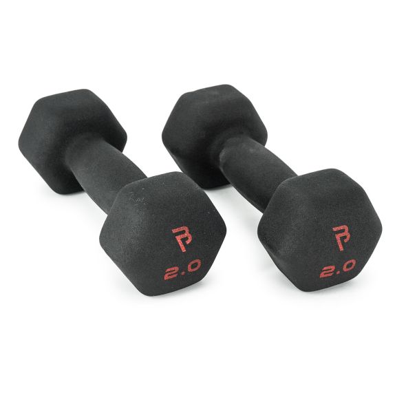 Body Power 2Kg Neoprene Hex Dumbbells (x2)