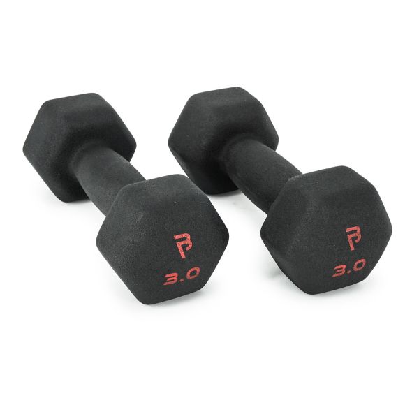 Body Power 3Kg Neoprene Hex Dumbbells (x2)