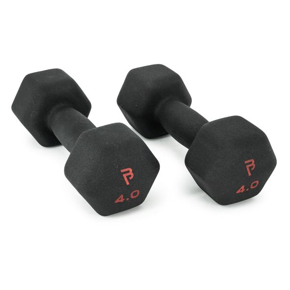 Body Power 4Kg Neoprene Hex Dumbbells (x2)