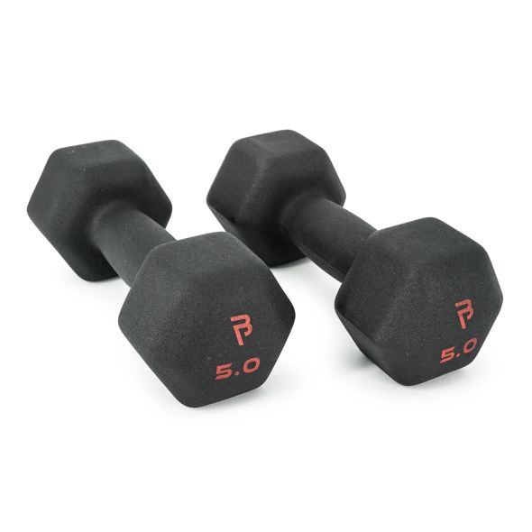 Body Power 5Kg Neoprene Hex Dumbbells (x2)
