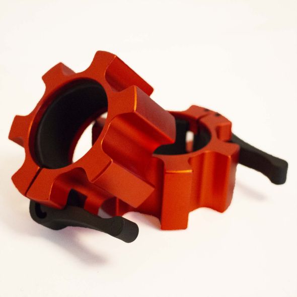 Body Power Aluminium Quick Release Olympic Collars - Red (Pair)