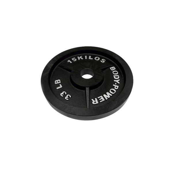 Body Power 15Kg Machined Cast Iron Olympic Weight Plates (x2)