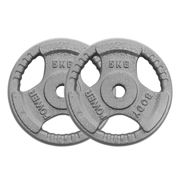 Body Power 5Kg Standard Tri Grip Weight Plates (x2)
