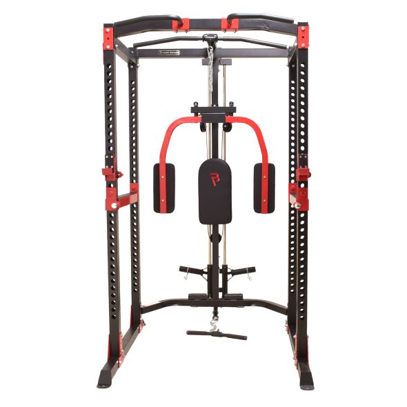 Body Power PR100 Power Rack with Lat Attachment, Pec Dec & UB100 Utility Bench