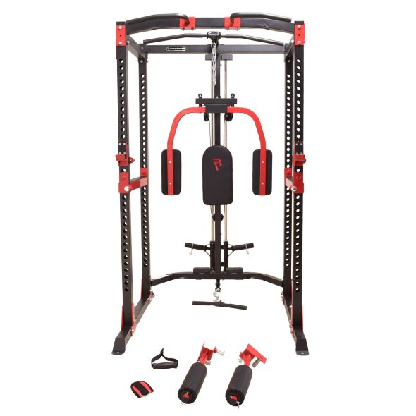 Body Power PR100 Power Rack with Lat Attachment, Pec Dec & UB100 Utility Bench