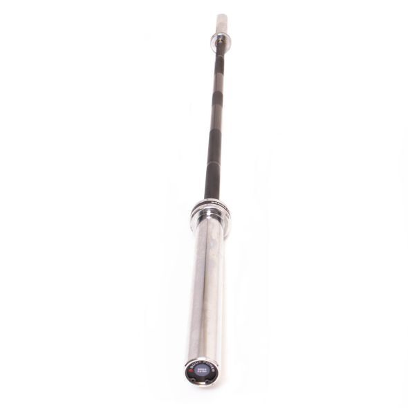 Body Power 7ft 20kg Olympic Bar - Black Shaft with Chrome Sleeves - 320Kg Rated