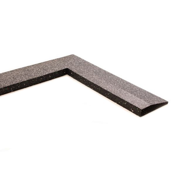 Body Power 30mm Floor Tile Corner (x1) (550mm Length x 150mm Wide) - Black with Grey Speckle