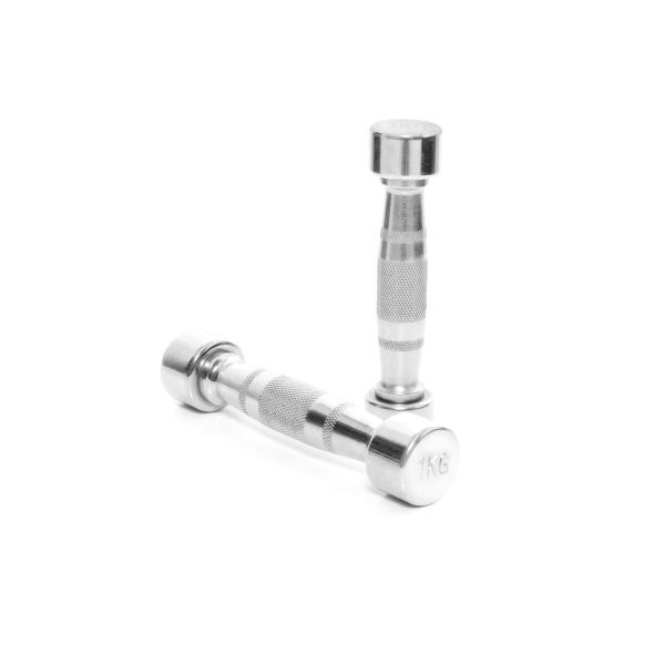 Body Power 1Kg Ergo Chrome Dumbbells (x2)