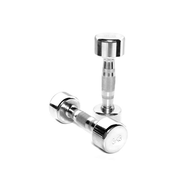 Body Power 3Kg Ergo Chrome Dumbbells (x2)