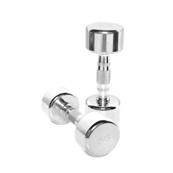 Body Power 6Kg Ergo Chrome Dumbbells (x2)