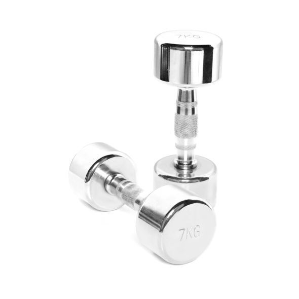 Body Power 7Kg Ergo Chrome Dumbbells (x2)