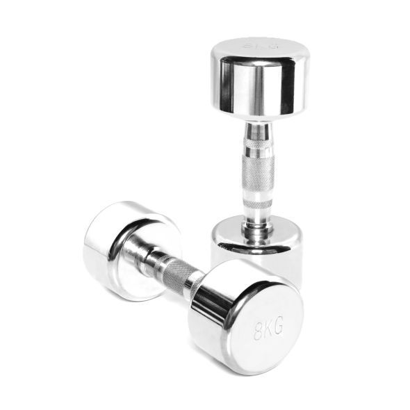 Body Power 8Kg Ergo Chrome Dumbbells (x2)