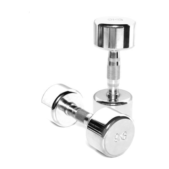 Body Power 9Kg Ergo Chrome Dumbbells (x2)