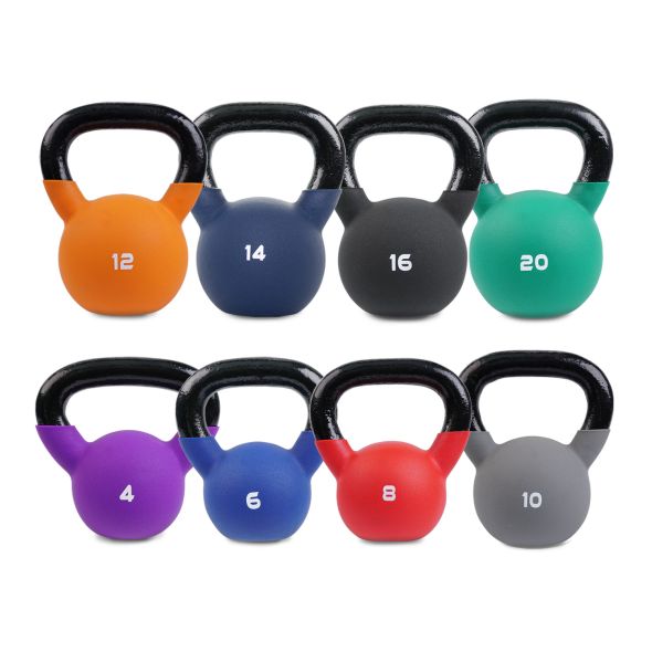 Body Power Neoprene Covered Kettlebell Set - 4kg-20kg (8 Kettlebells)