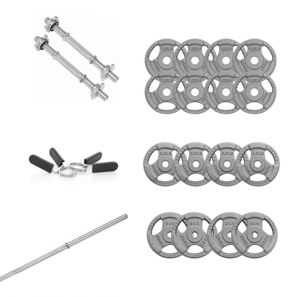 Body Power 51kg 6ft Tri-Grip Combi Standard Weight Set