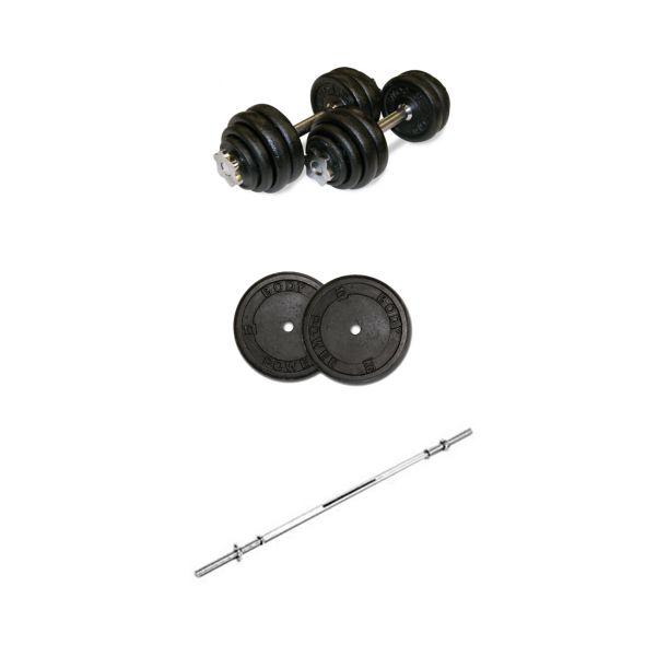 Body Power 58.5kg 6ft Spinlock Barbell & Dumbbell Weight Set