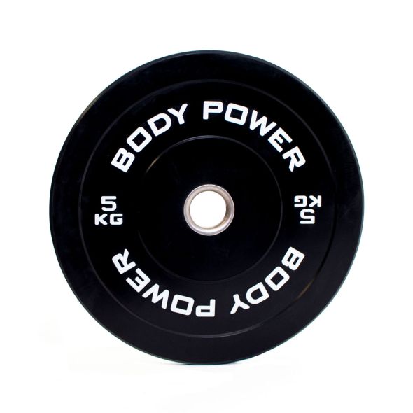Body Power 5Kg Solid Rubber Olympic Weight Plate (x1)