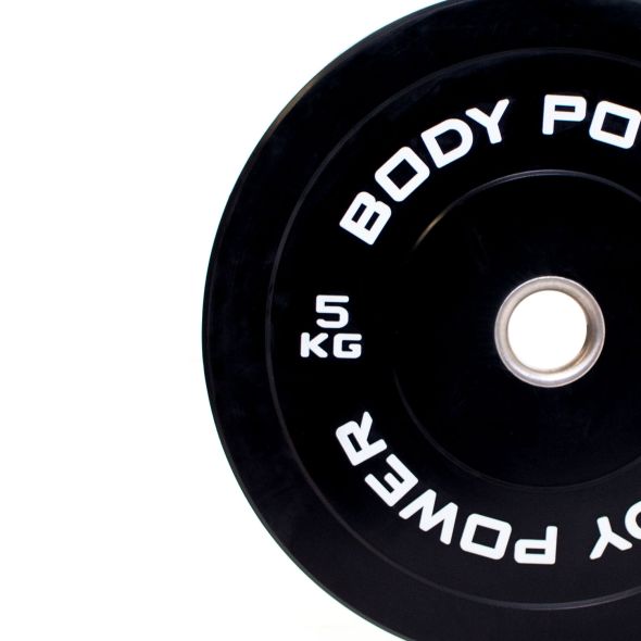 Body Power 5Kg Solid Rubber Olympic Weight Plate (x1)