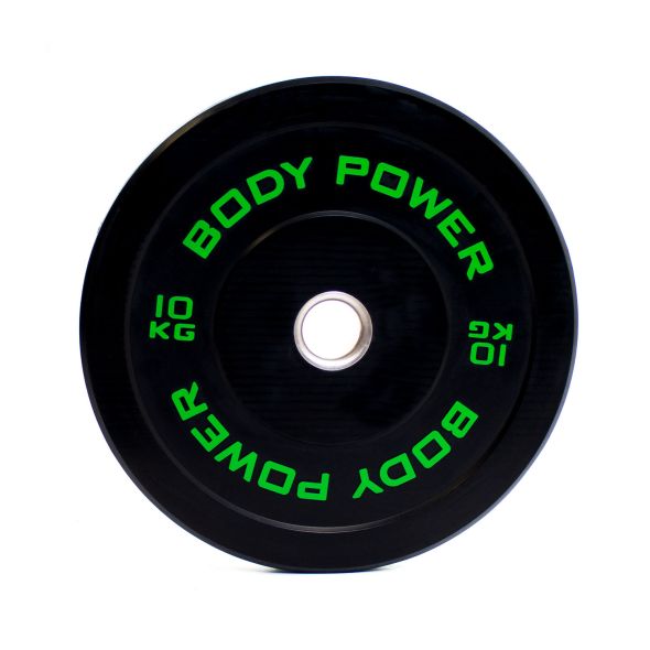 Body Power 10Kg Solid Rubber Olympic Weight Plate (x1)