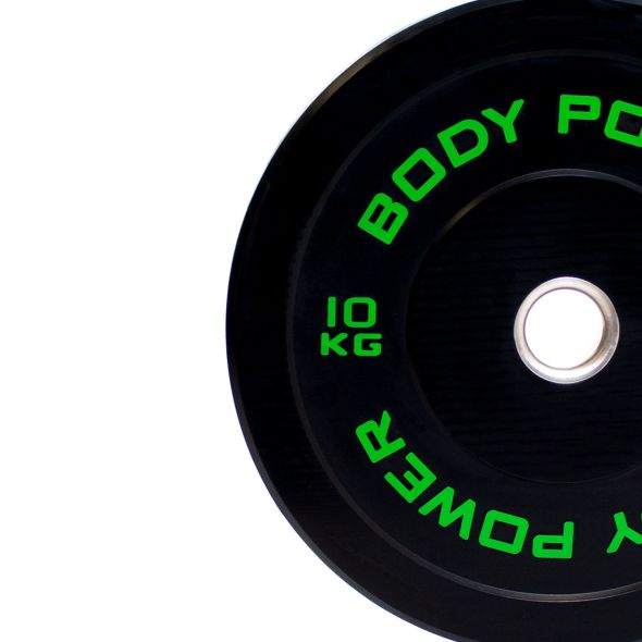 Body Power 10Kg Solid Rubber Olympic Weight Plate (x1)
