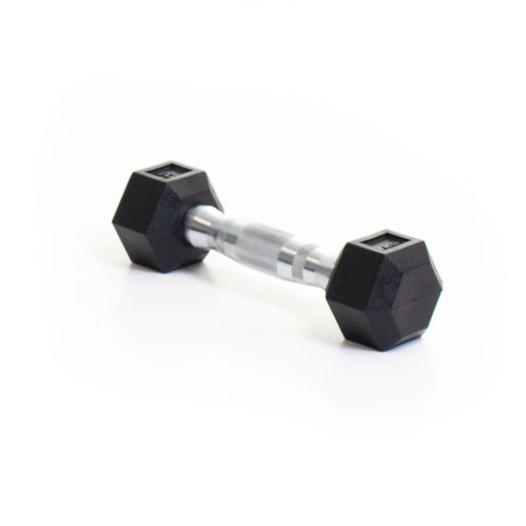 Body Power 1Kg Rubber Hex Dumbbells (x2)